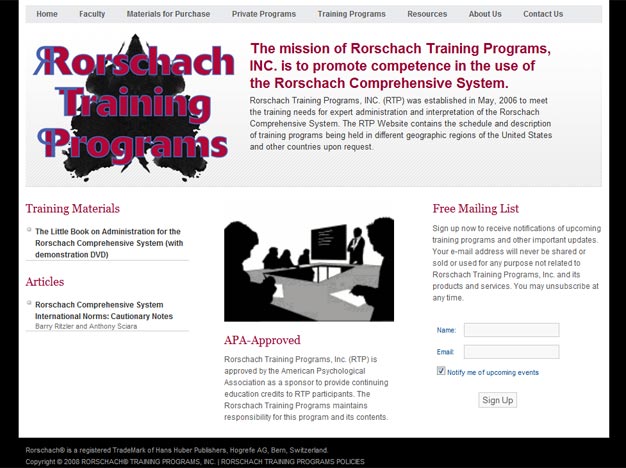 Rorschach Training Programs